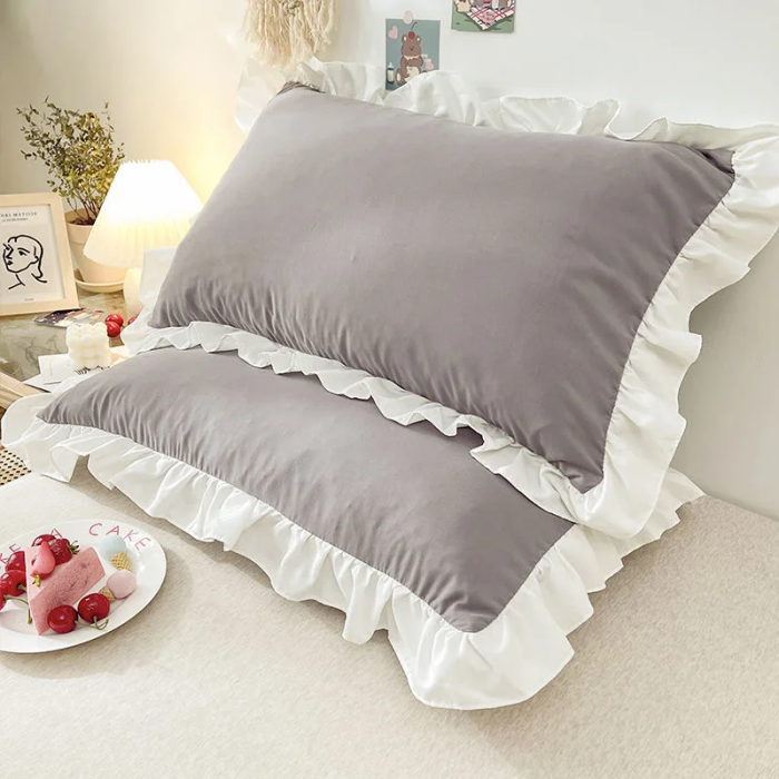 Coquette Ruffled Pillowcase in Soft Cotton Blend