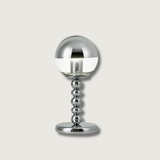 Minimalist Chrome Table Lamp with Glass Shade