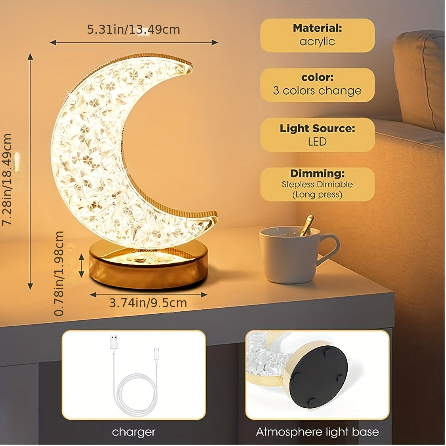 Dimmable Crystal Table Lamp with Touch Control