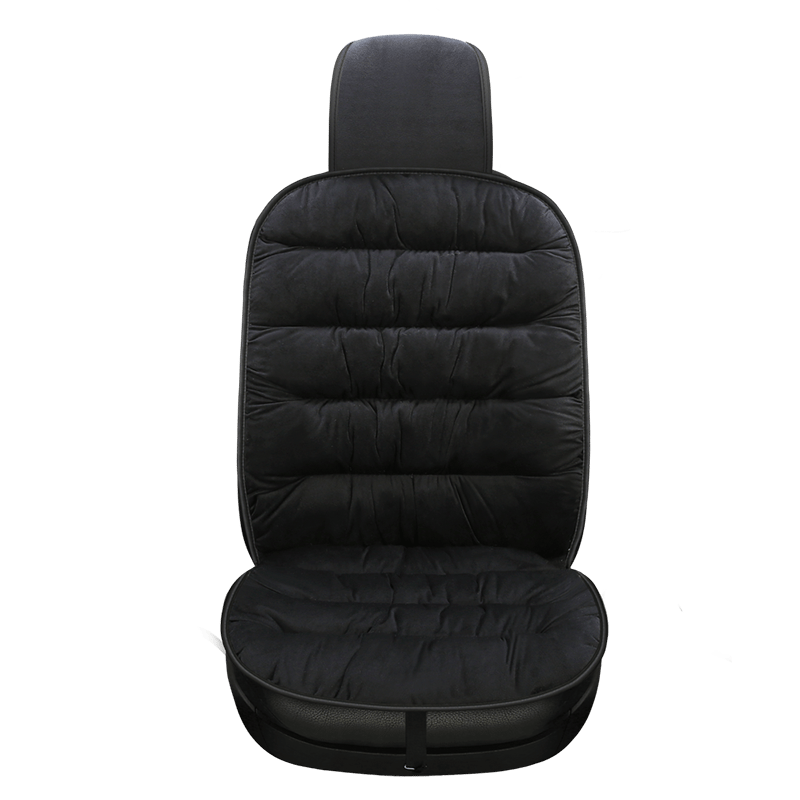 Quilted Plush Car Seat Cushion Pad with Headrest Cover