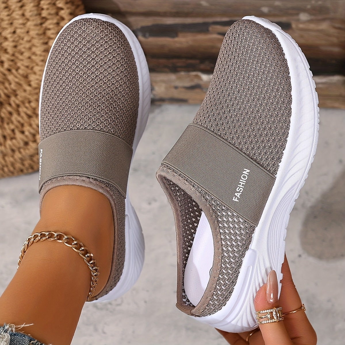 Breathable Mesh Slip-On Sneakers for Women