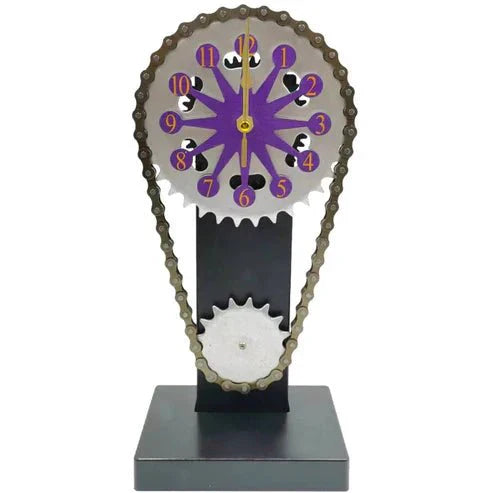 Silent Rotating Chain Clock - Modern Metal Design