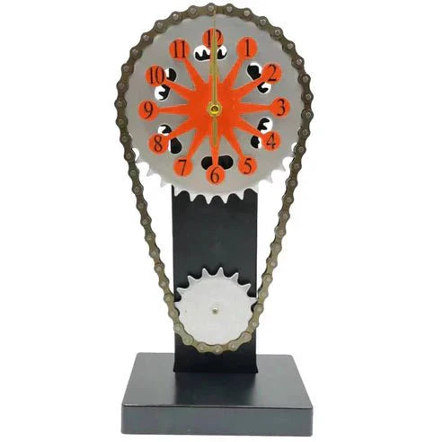 Silent Rotating Chain Clock - Modern Metal Design
