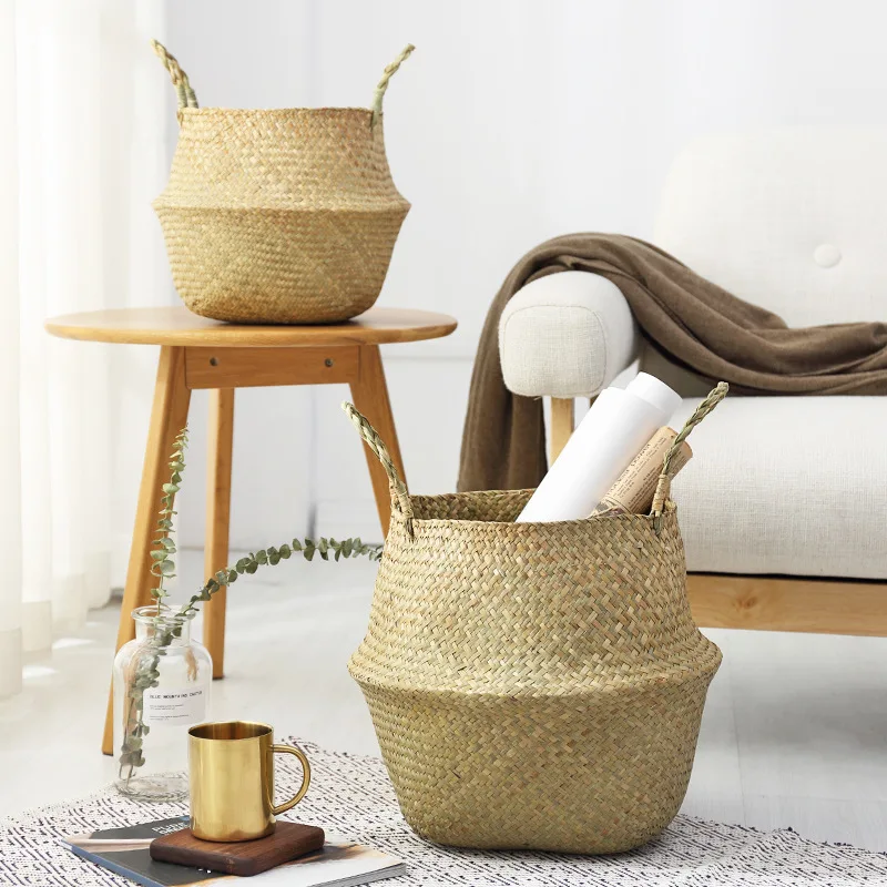 Handmade Natural Rattan Plant Holder Basket