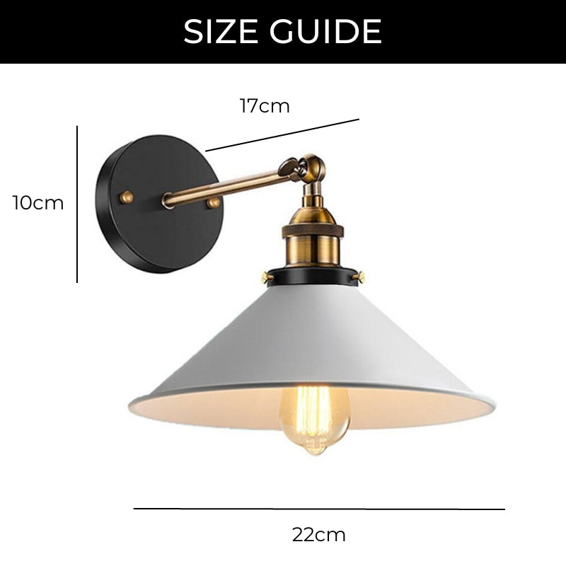 White Industrial Vintage Wall Sconce Light with Adjustable Arm