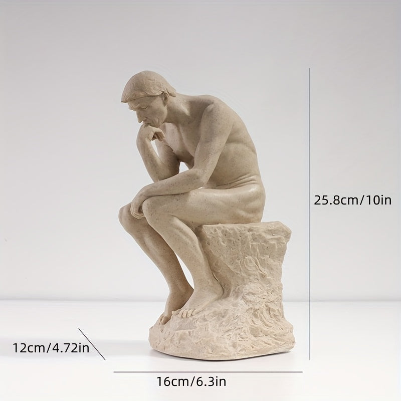 Thinker Sculpture in Beige, Silver, or Gold Finish