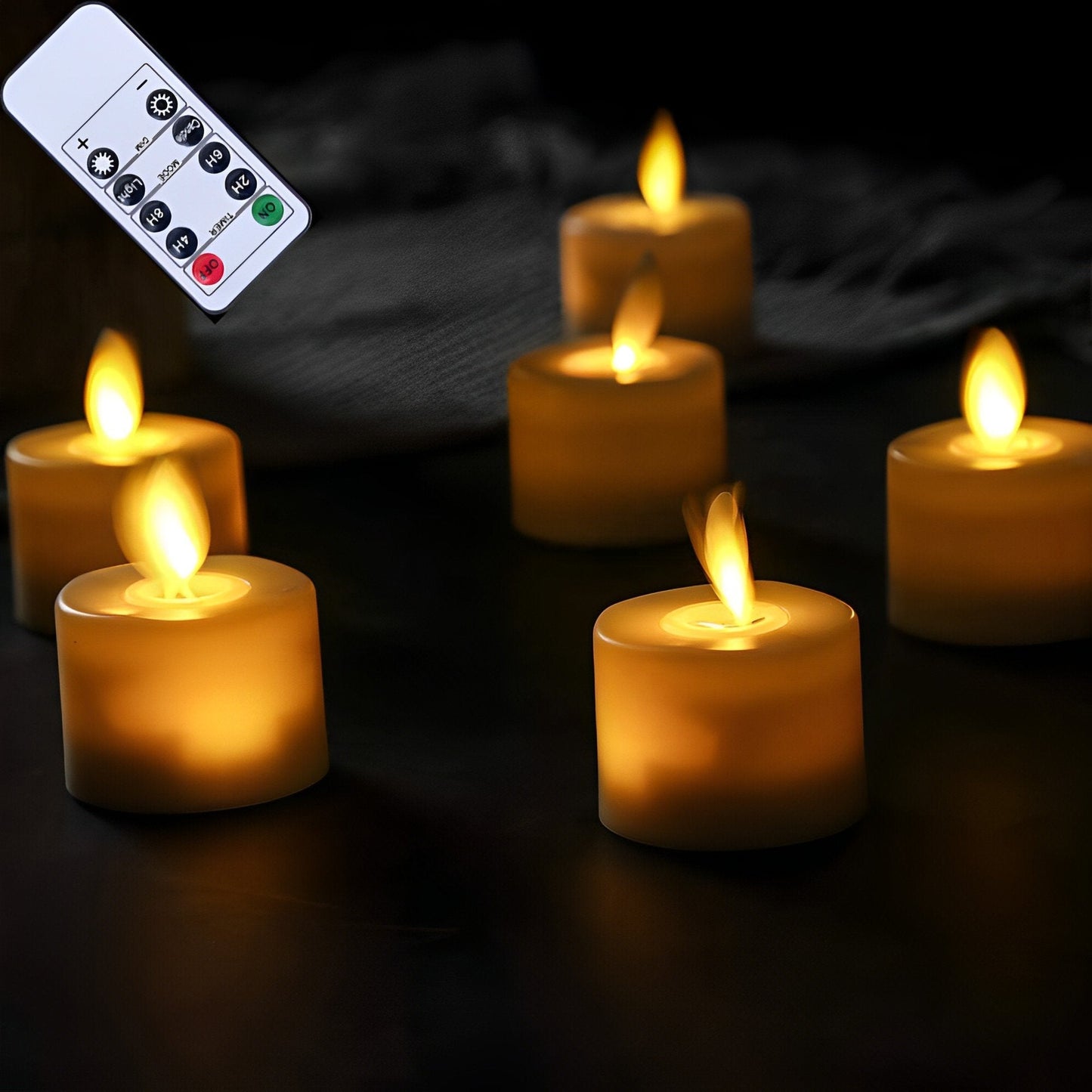 Flameless LED Candle with Moving Wick and Remote Control