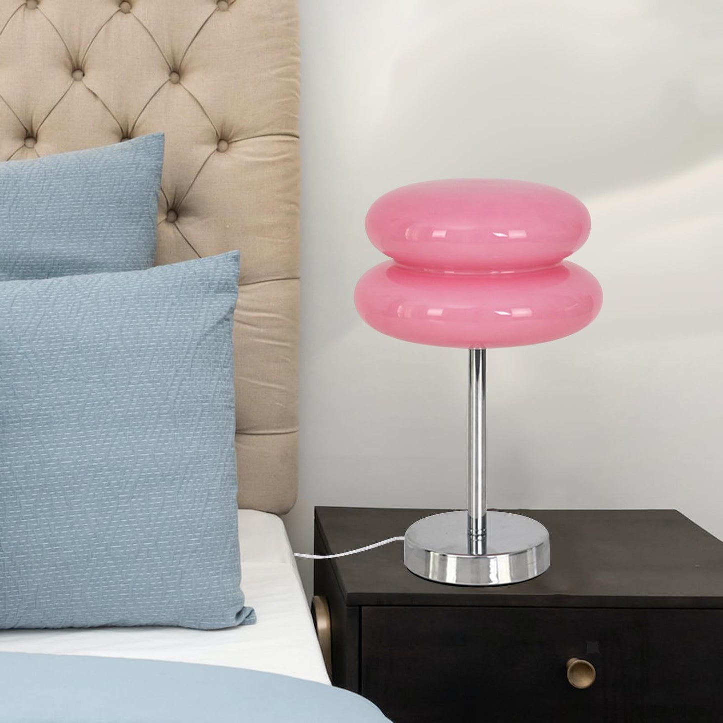 Dimmable Wireless LED Table Lamp with Glass Shade
