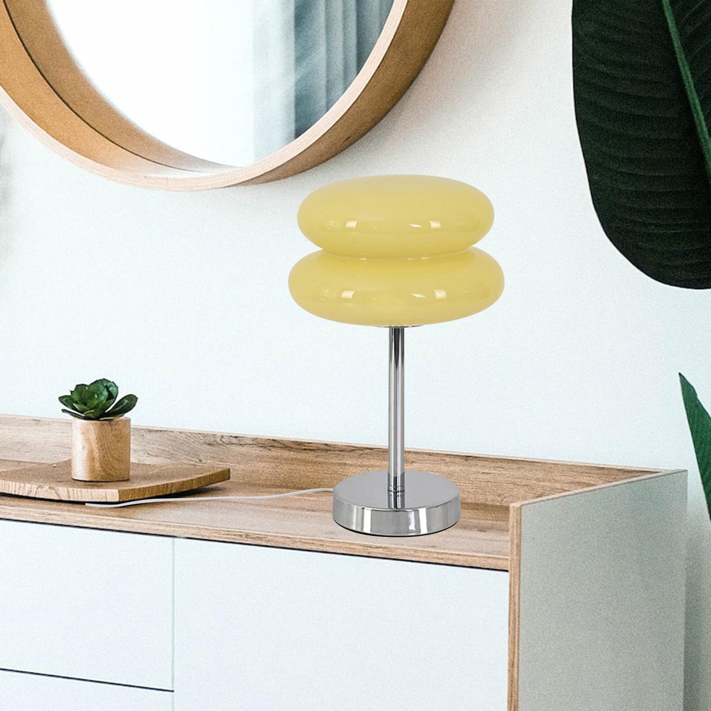 Dimmable Wireless LED Table Lamp with Glass Shade