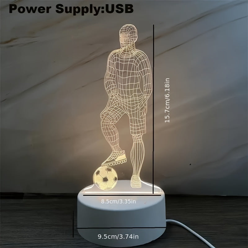 3D LED Soccer Player Night Light
