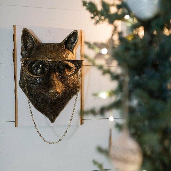 Animal Head Wall Decoration - Hand-Painted Deer, Fox, Rabbit, Mole, Bear