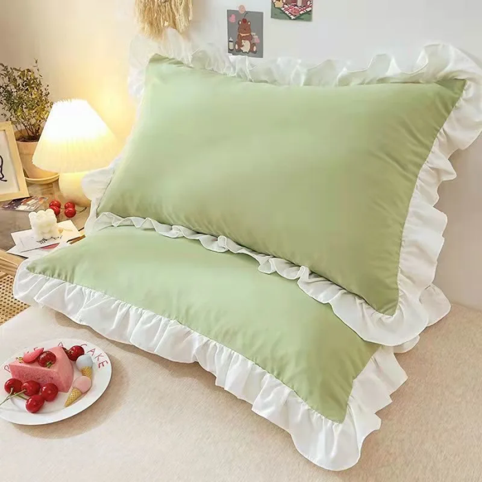 Coquette Ruffled Pillowcase in Soft Cotton Blend