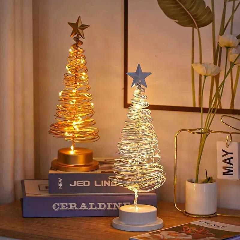 Spiral LED Metal Christmas Tree Night Light Ornament