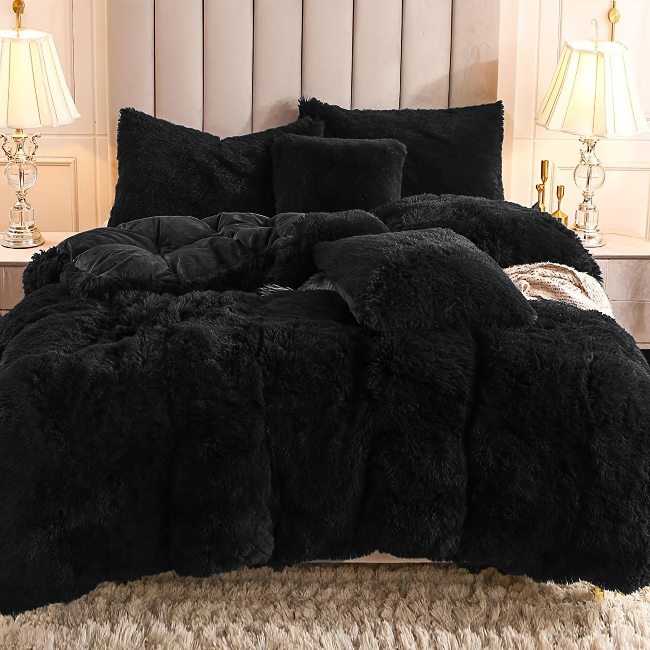 Ultra Soft Plush Duvet Cover Set with Zipper Closure