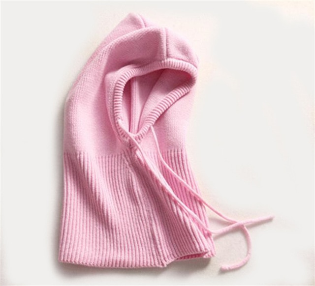 Hooded Winter Knit Beanie with Adjustable Drawstrings
