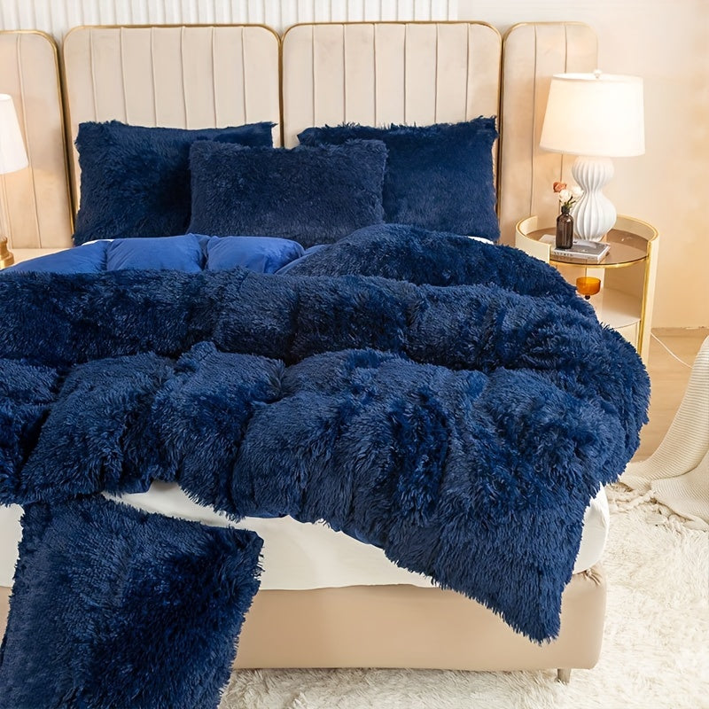 Ultra Soft Plush Duvet Cover Set with Zipper Closure