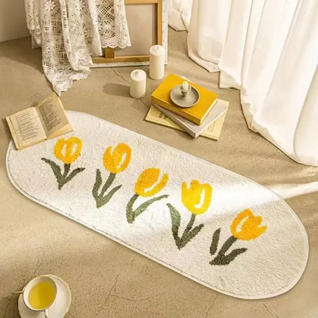 Tulip Nightstand Rug - Colorful Polyester Bedroom Accent