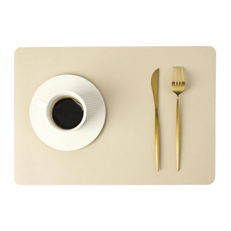 Waterproof PU Leather Rectangular Placemats - Modern Dining Table Mats