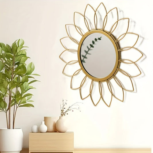 Vintage Sunflower Gold Wall Mirror 11.8 Inch