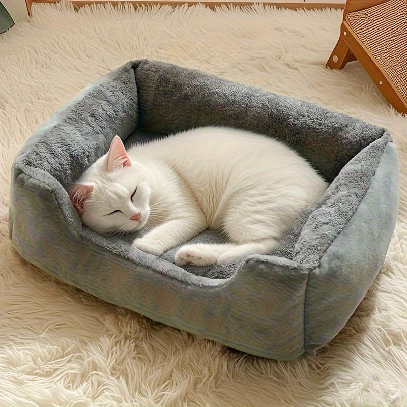 Soft Plush Pet Pillow with Raised Edges for Small Dogs and Cats