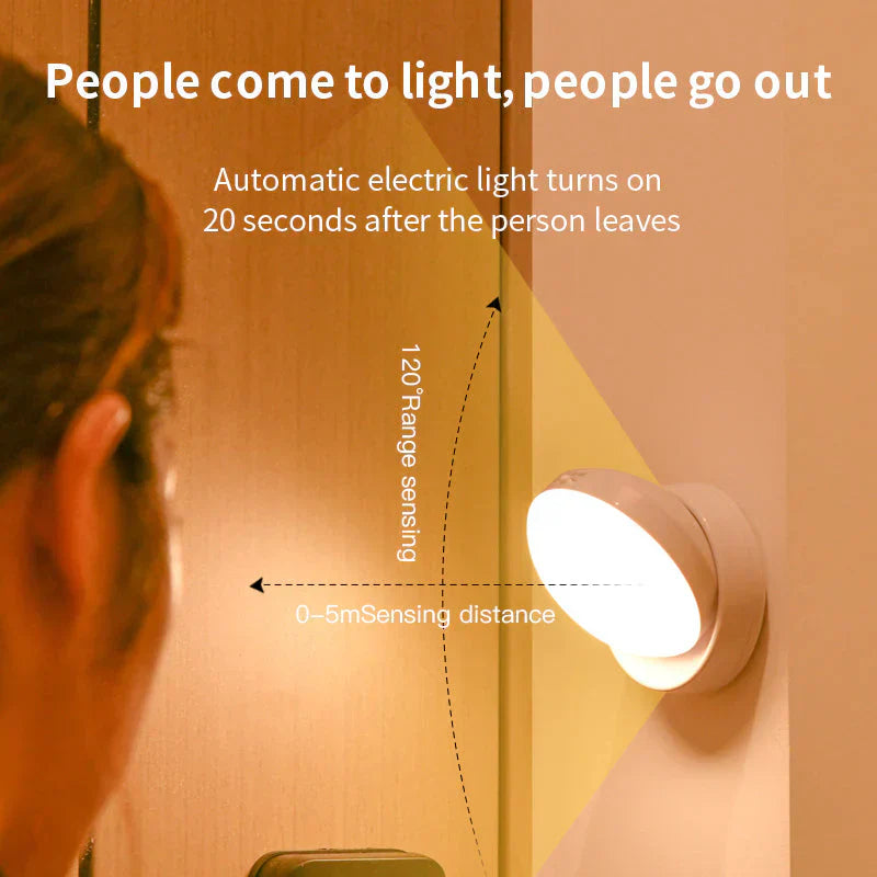 Cordless Motion Sensor Night Light with Adjustable Shade