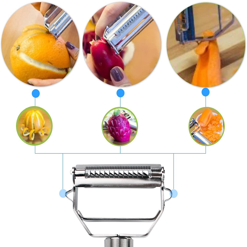 Stainless Steel Multifunctional Vegetable Peeler and Julienne Cutter