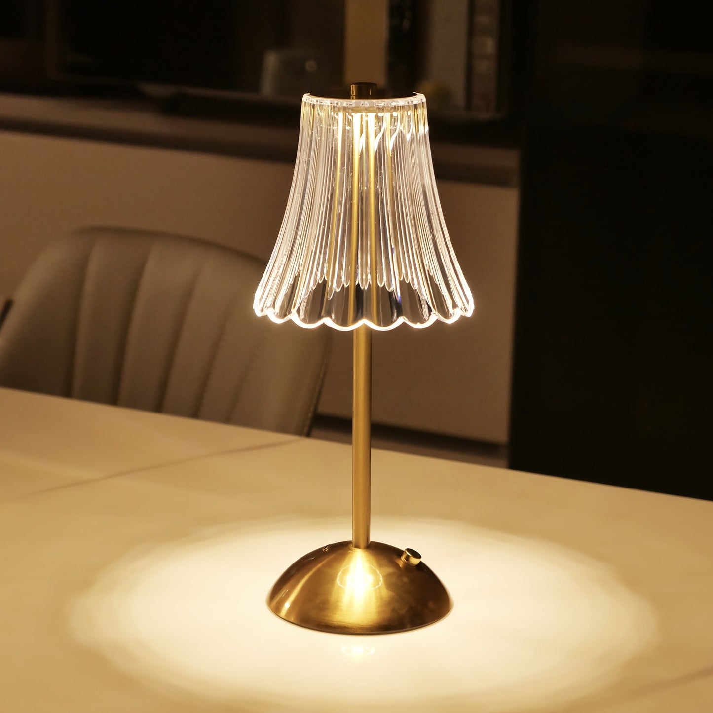 LED Crystal Table Lamp with Touch Control and Adjustable Lighting
