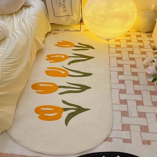 Tulip Nightstand Rug - Colorful Polyester Bedroom Accent