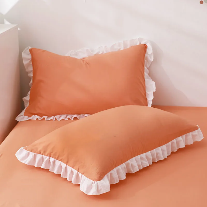Coquette Ruffled Pillowcase in Soft Cotton Blend