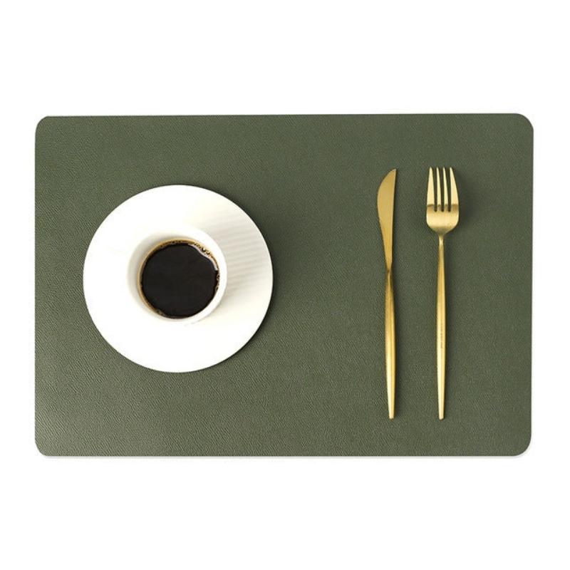 Waterproof PU Leather Rectangular Placemats - Modern Dining Table Mats