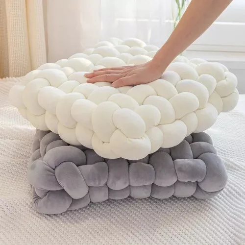 Handcrafted Nordic Knot Pillow - Soft Plush Accent Cushion