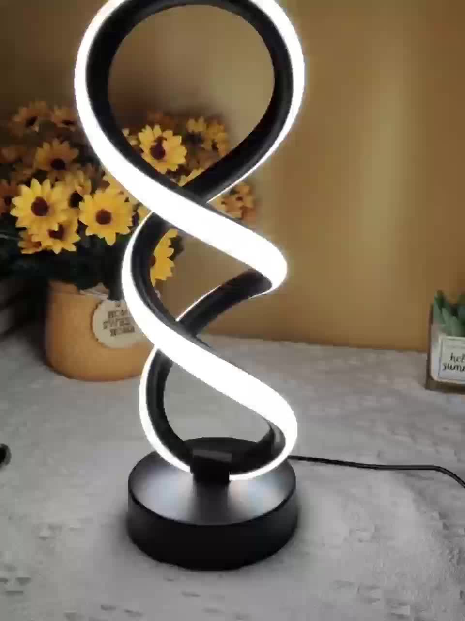Adjustable Spiral Table Lamp with Three Color Settings