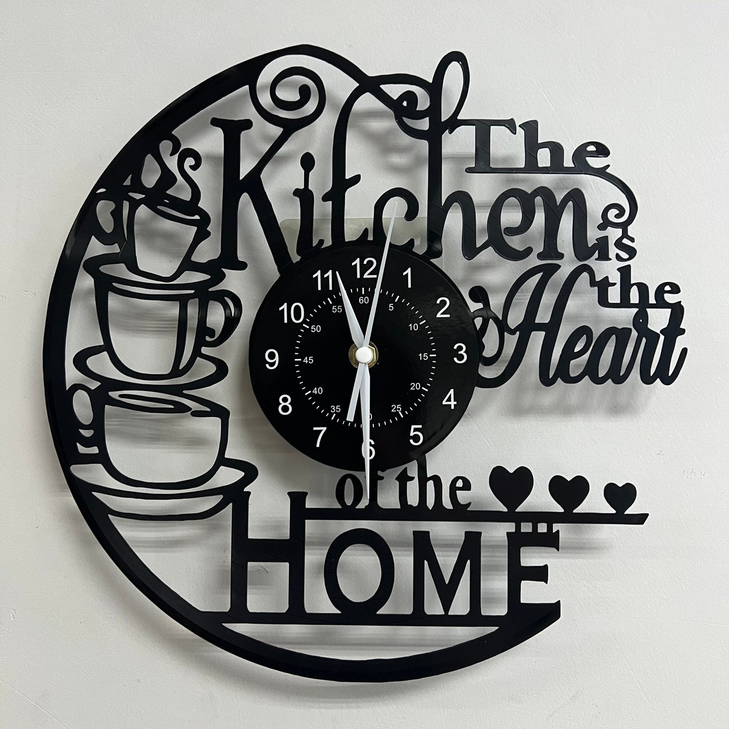 Color-Changing Kitchen Wall Clock with Coffee Cup Design