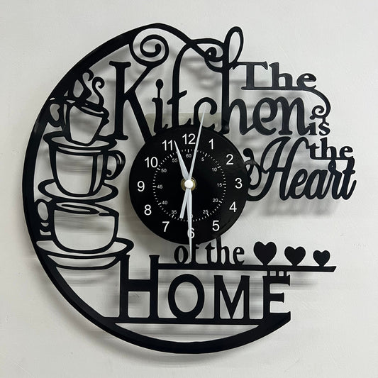 Color-Changing Kitchen Wall Clock with Coffee Cup Design
