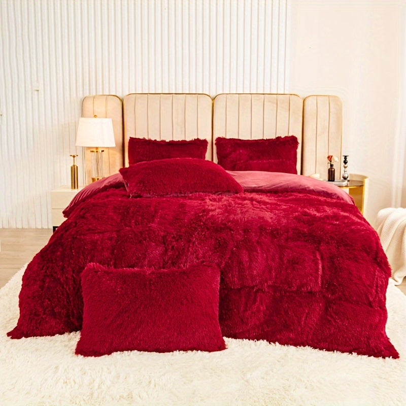 Ultra Soft Plush Duvet Cover Set with Zipper Closure