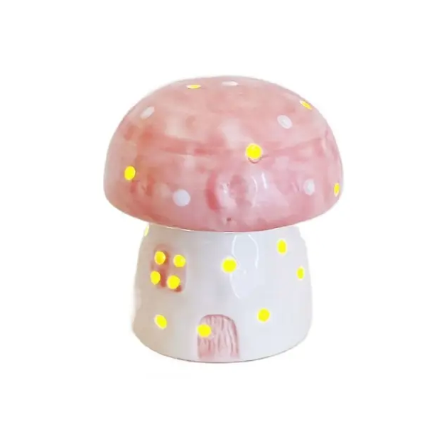 Ceramic Mushroom Night Light with Calming Glow