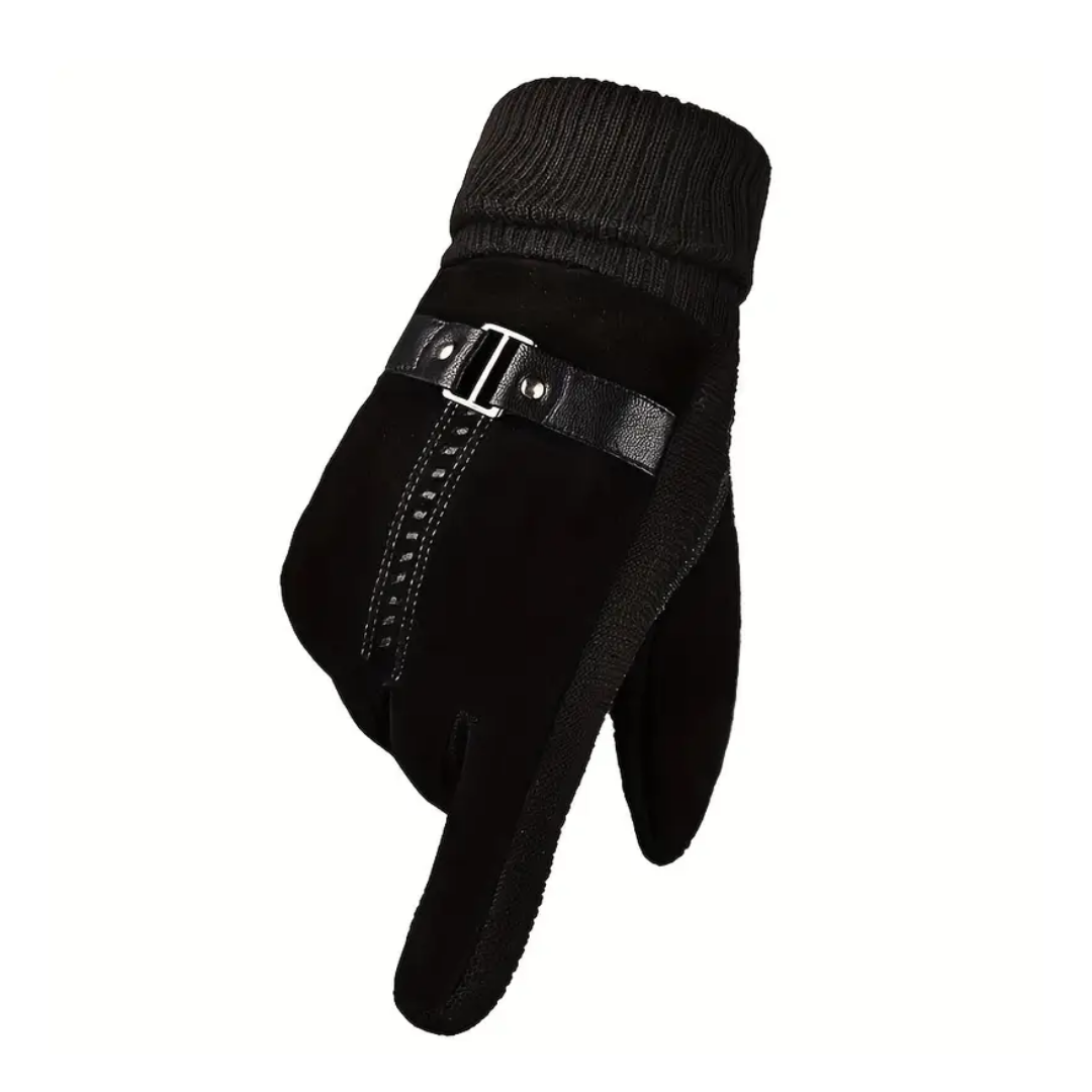 Men's Leather Winter Driving Gloves - Windproof & Warm