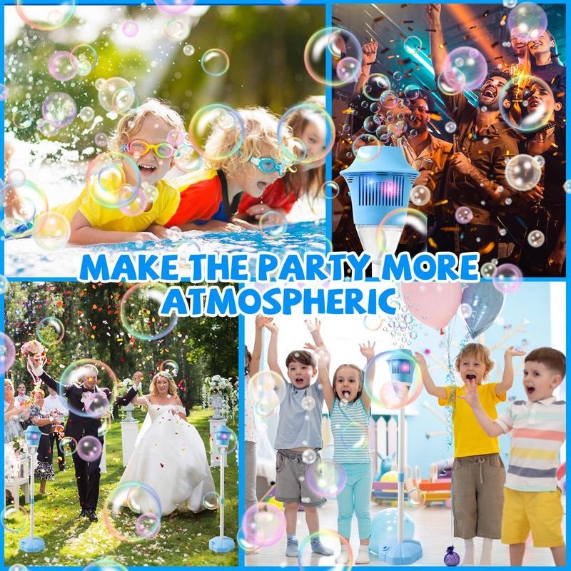 Automatic Bubble Maker for Kids with Adjustable Height - 20,000 Bubbles per Minute, Portable and Lightweight