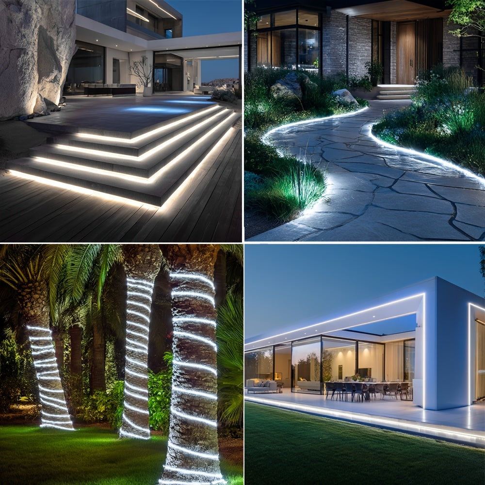Solar-Powered LED Rope Lights with 8 Modes - 320/640 LEDs