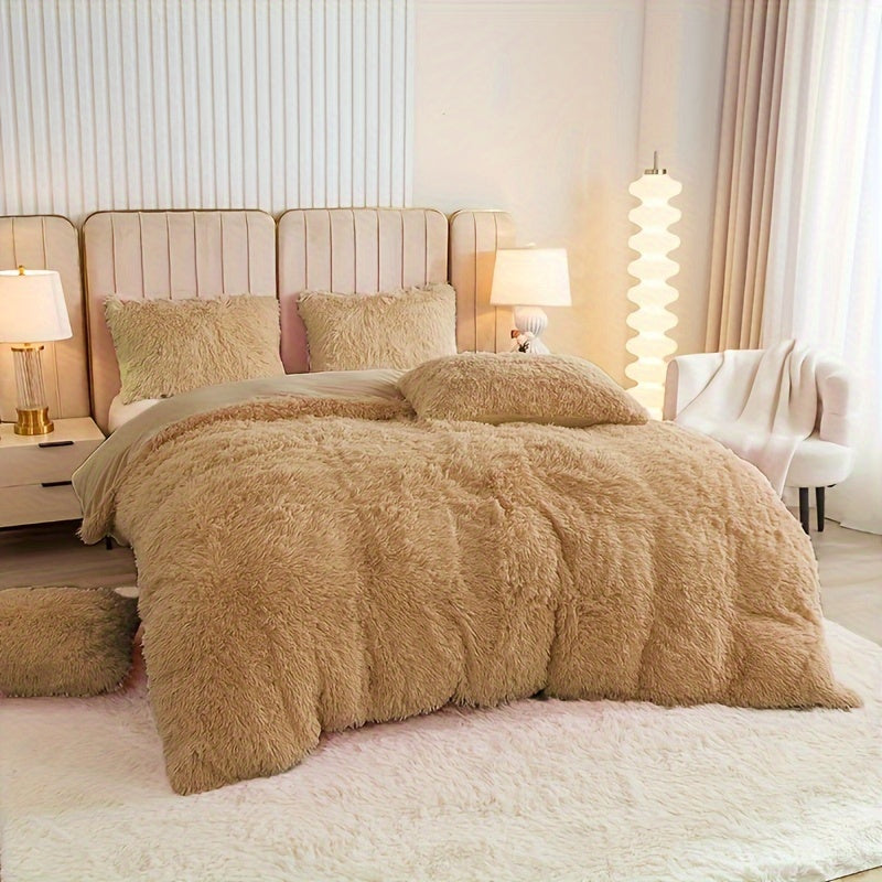 Ultra Soft Plush Duvet Cover Set with Zipper Closure