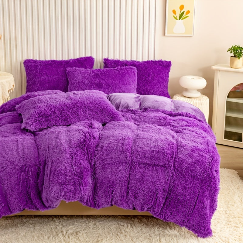 Ultra Soft Plush Duvet Cover Set with Zipper Closure