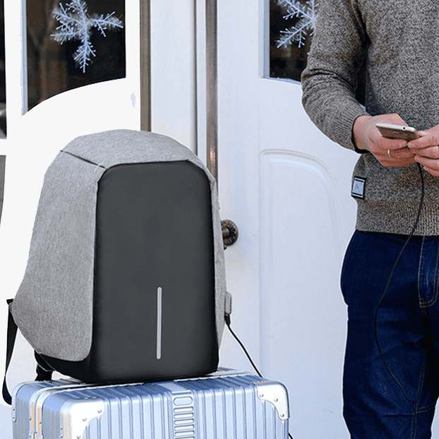 Anti-Theft USB Charging Backpack with Water-Resistant Fabric