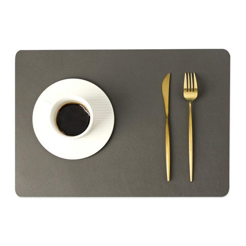 Waterproof PU Leather Rectangular Placemats - Modern Dining Table Mats