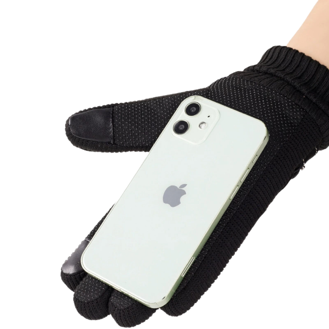 Men's Leather Winter Driving Gloves - Windproof & Warm