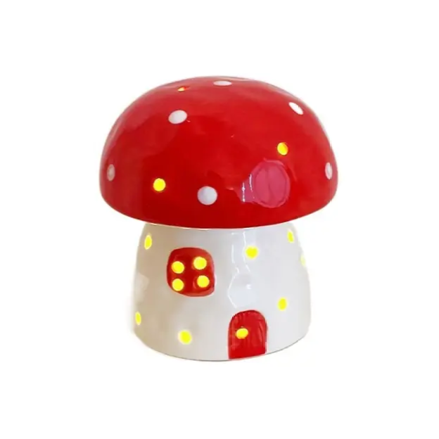 Ceramic Mushroom Night Light with Calming Glow