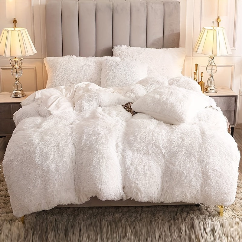 Ultra Soft Plush Duvet Cover Set with Zipper Closure