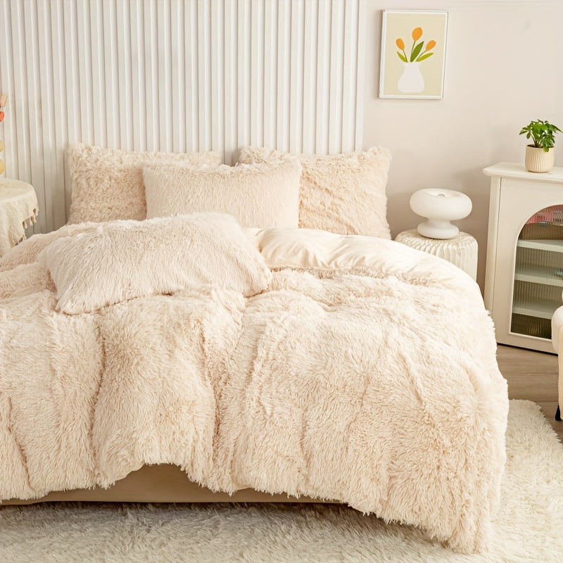 Ultra Soft Plush Duvet Cover Set with Zipper Closure