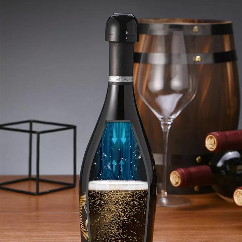 Reusable Silicone Wine and Champagne Bottle Stopper with Twist-Lock Seal