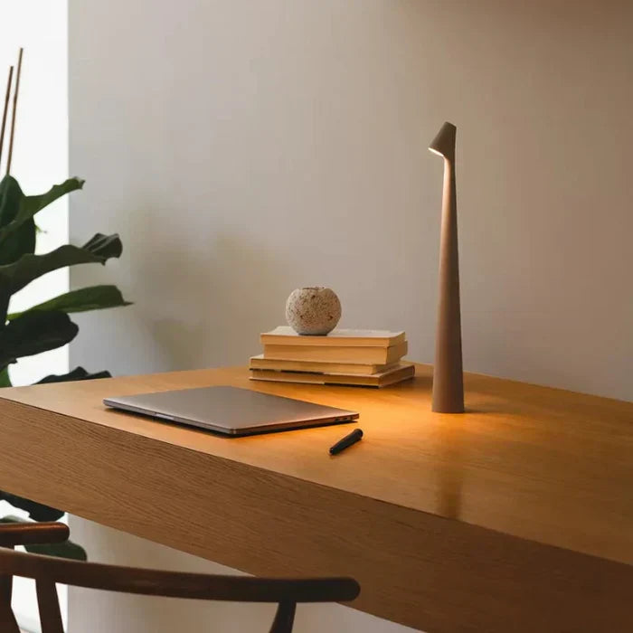 Sculpted Rechargeable Table Lamp with Adjustable Brightness