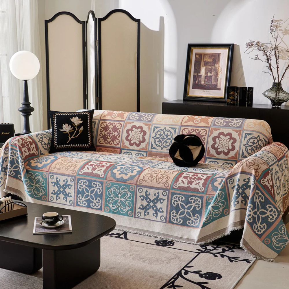 Vintage Mosaic Chenille Sofa Cover